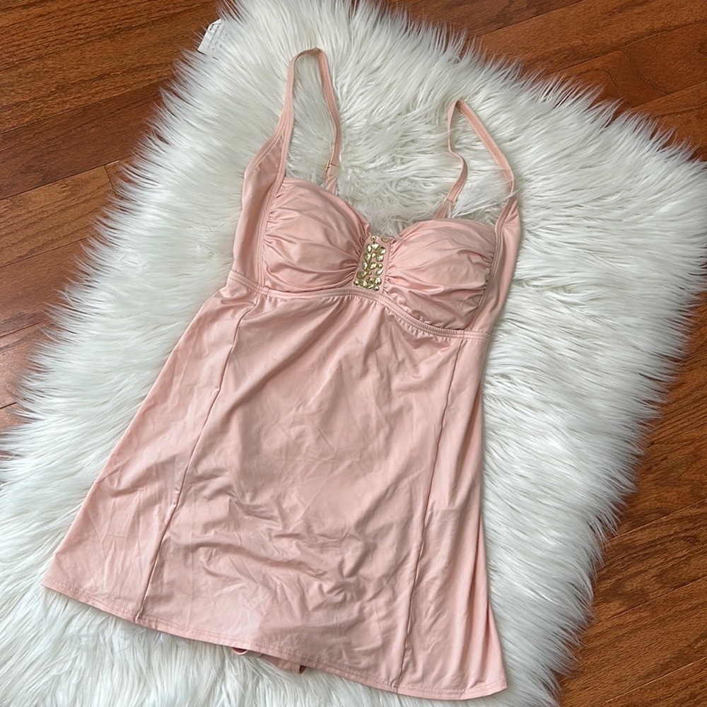Jantzen Full Coverage Dress One-piece Swim Suit Sz 8 NWT